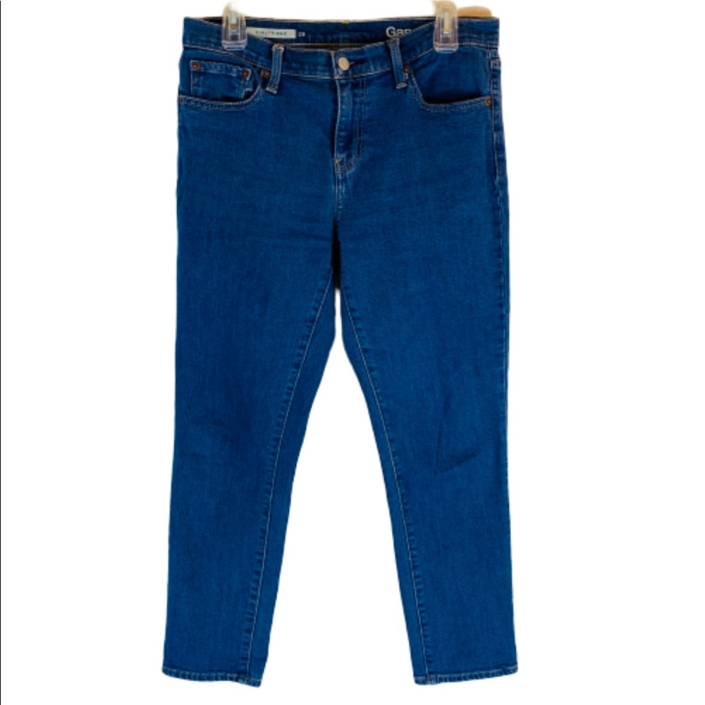 Gap 1969 Girlfriend Jeans Mid Rise Blue Jeans
